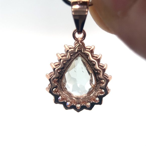 Aquamarine 1.20ct Rose Gold Finish Solid 925 Sterling Silver Pendant - Picture 3 of 7